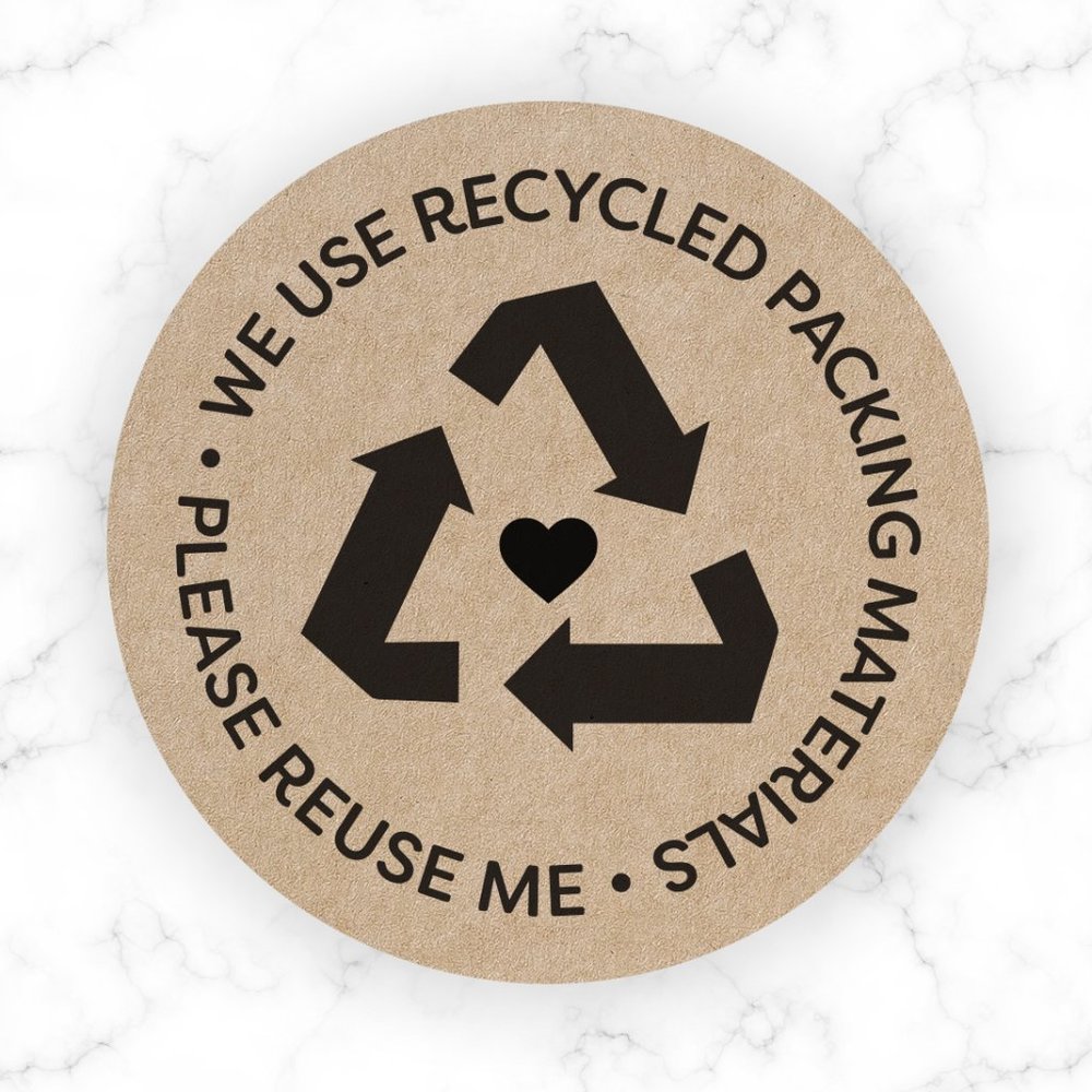 Recycled Box Ugly Box Stickers Brown Kraft 100pc